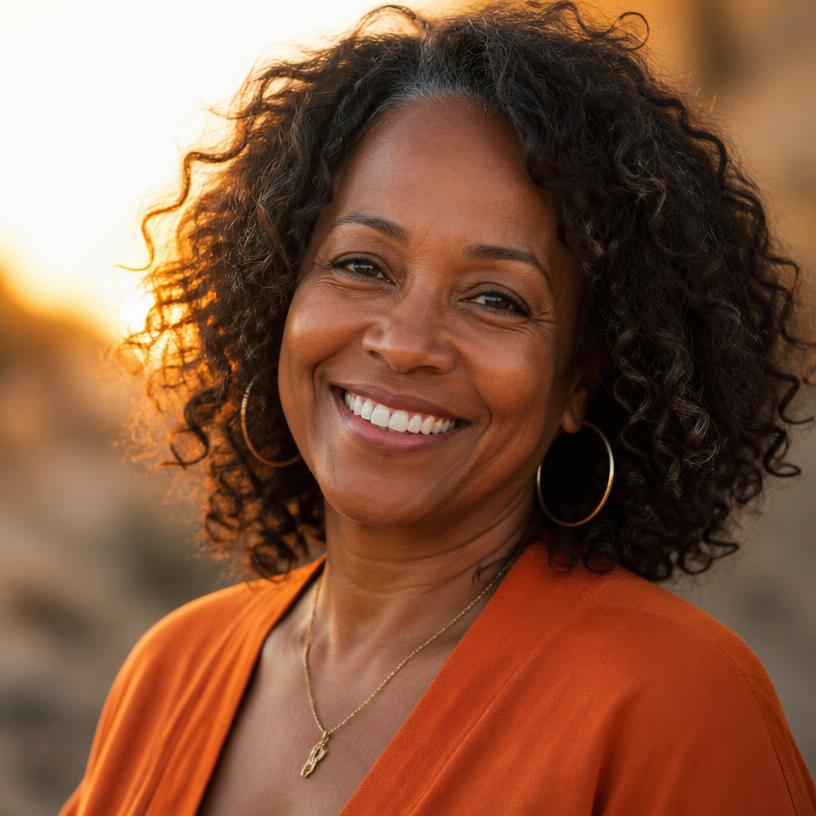 Portrait of Denise, family member of a resident